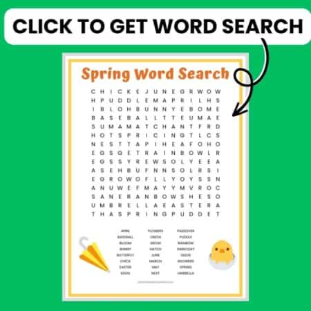 Spring Word Search FREE Printable Worksheet for Kids