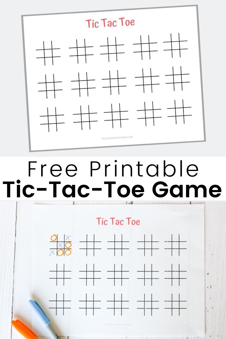 Use this free printable tic tac toe game board for a fun family game night!