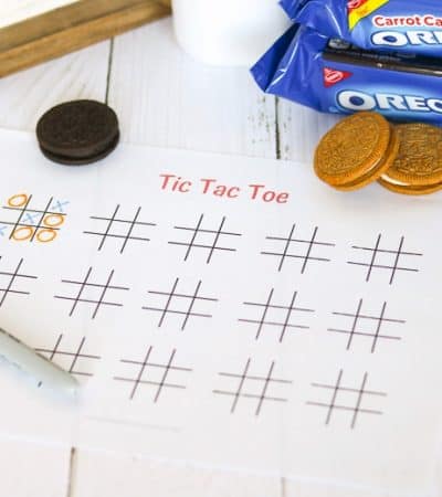 Use this free printable tic tac toe game board for a fun family game night!