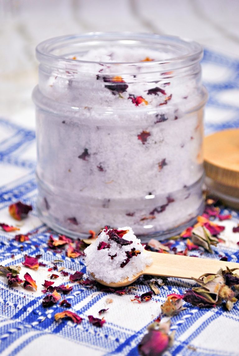 DIY Rose Petal Bath Salts {Just 5 Ingredients!}