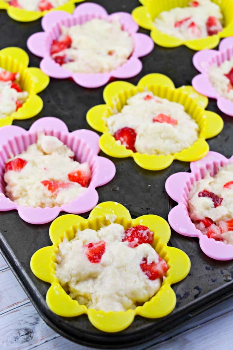 Strawberry Muffins in Muffin Tin