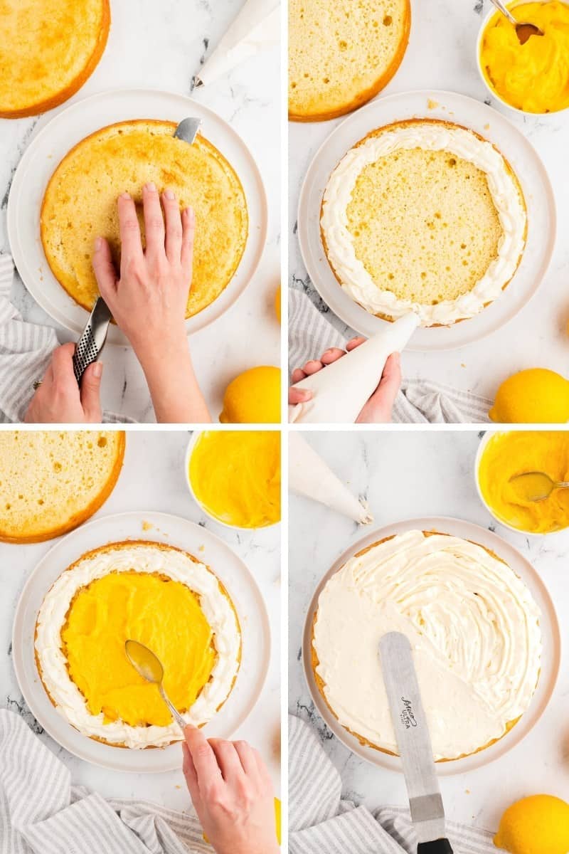 How to layer a cake with lemon curd.