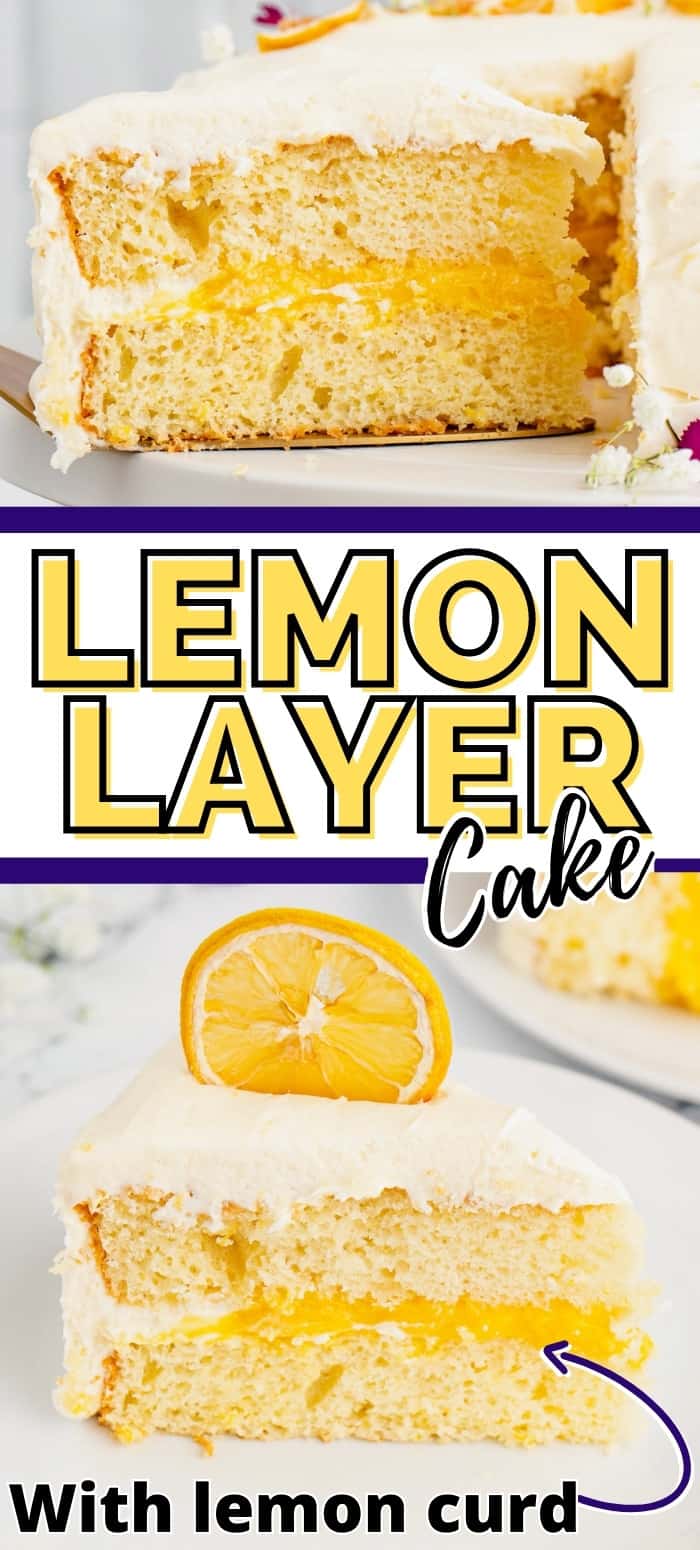 Lemon layer cake with marshmallow curd.