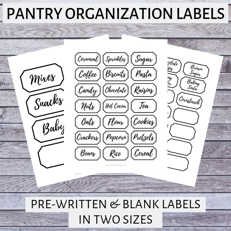 Printable Pantry Organization Labels