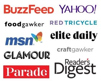 As featured in Buzzfeed, Yahoo!, Foodgawker, Red Tricycle, Elite Daily, Reader's Digest, Parade, Glamour, and MSN.