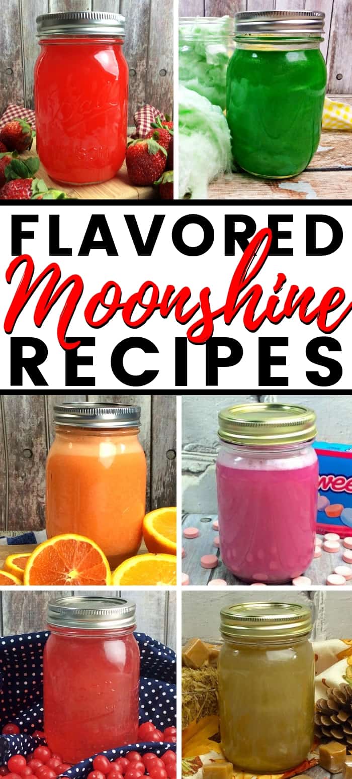 Flavored moonshine recipes pin.