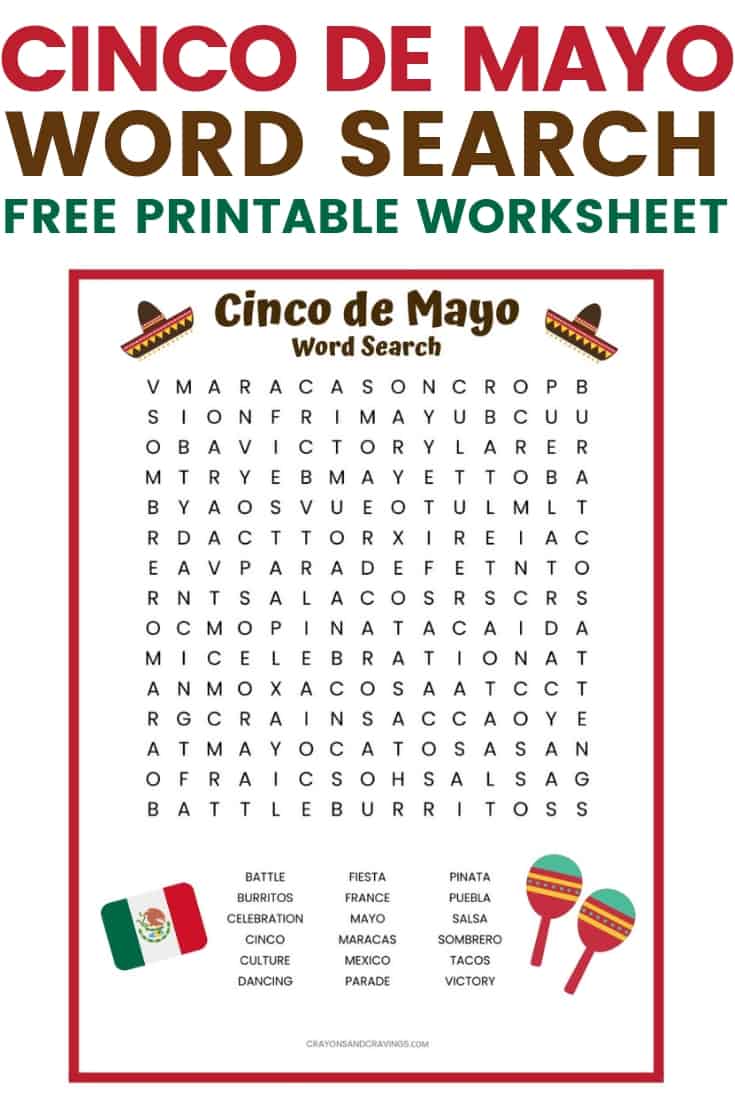 Cinco De Mayo Word Search Printable Printable Word Searches