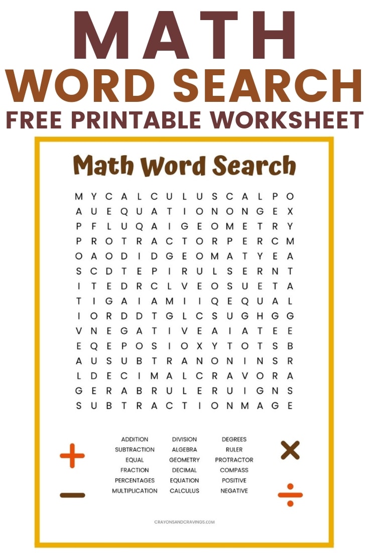 Maths Word Searches Printable Free