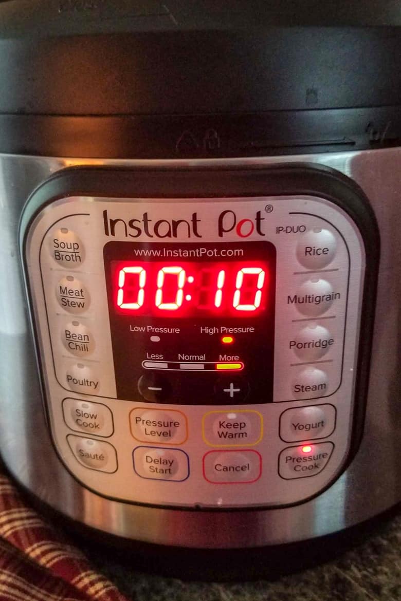 Instant Pot on high 10 mins