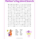 Mother's Day word search printable worksheet with 12 words to find. Download this free printable Mother's Day activity for kids here.