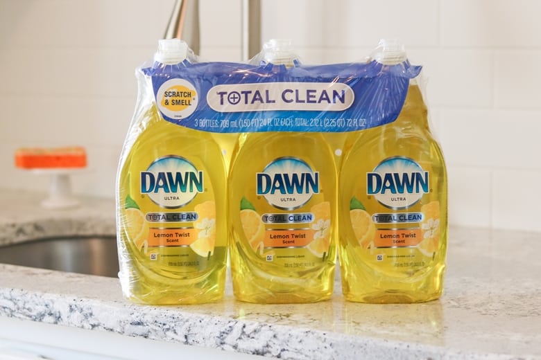 3 pack of yellow Dawn Total Clean Lemon Twist Dish Soap