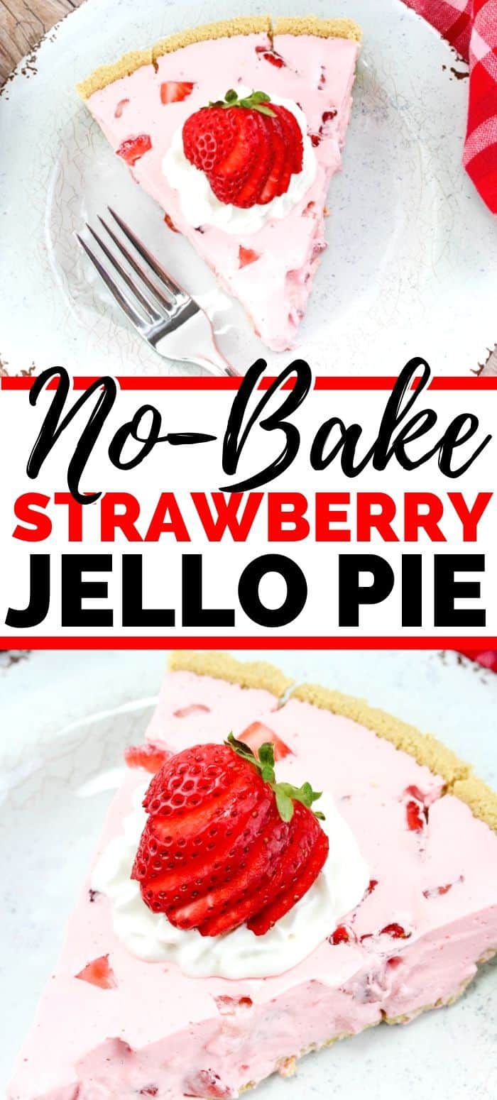 No Bake Strawberry Jello Pie Pin.