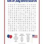 4th of July Word Search Worksheet