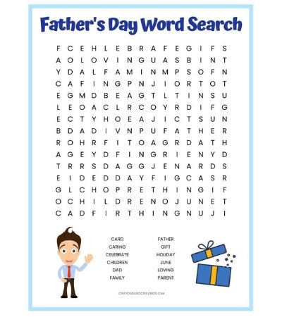 Father's Day word search puzzle