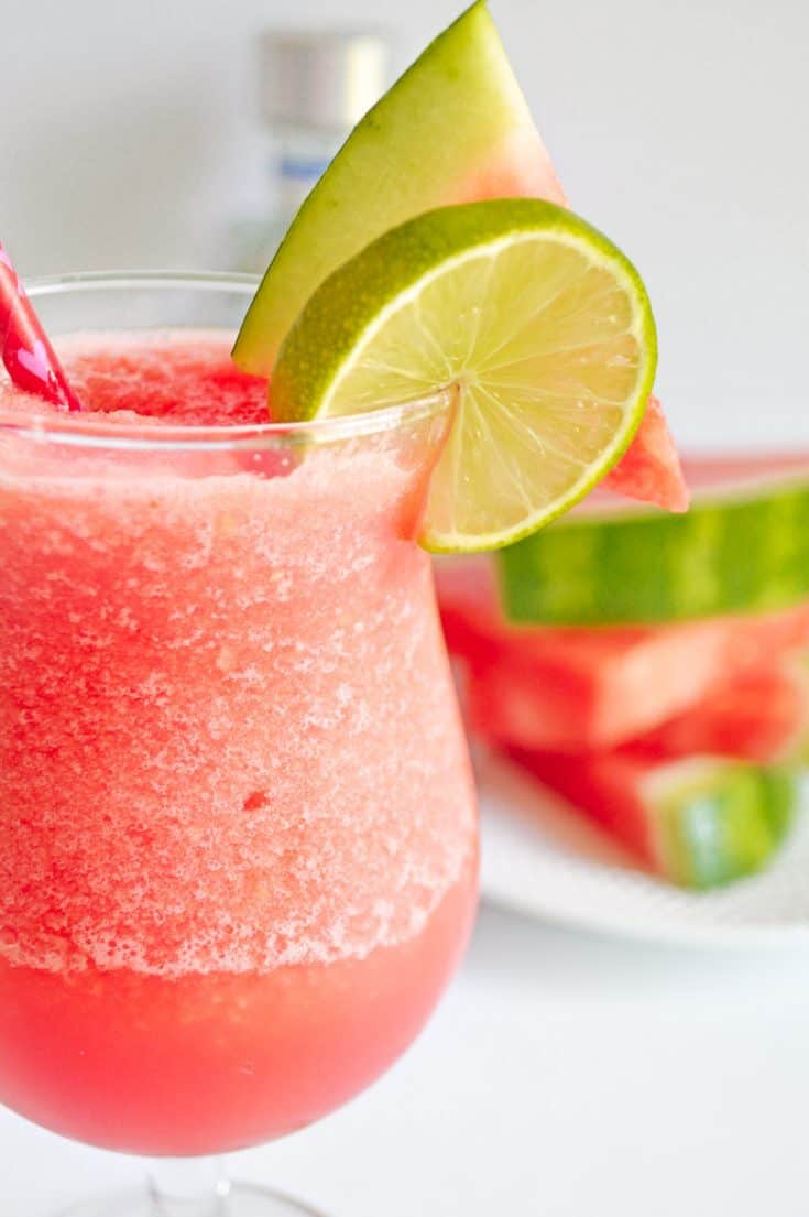 Frozen Watermelon Margarita Recipe {Just 3 Ingredients + Ice!}