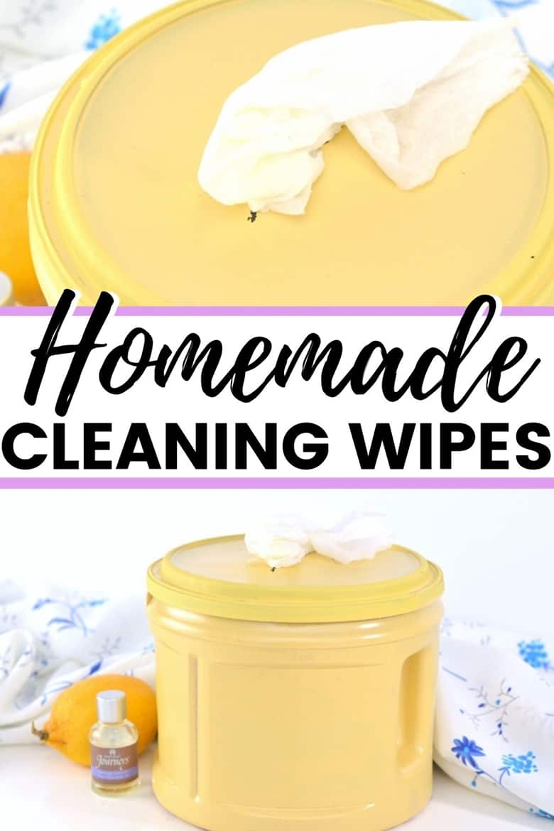 Homemade Cleaning Wipes Pin Image