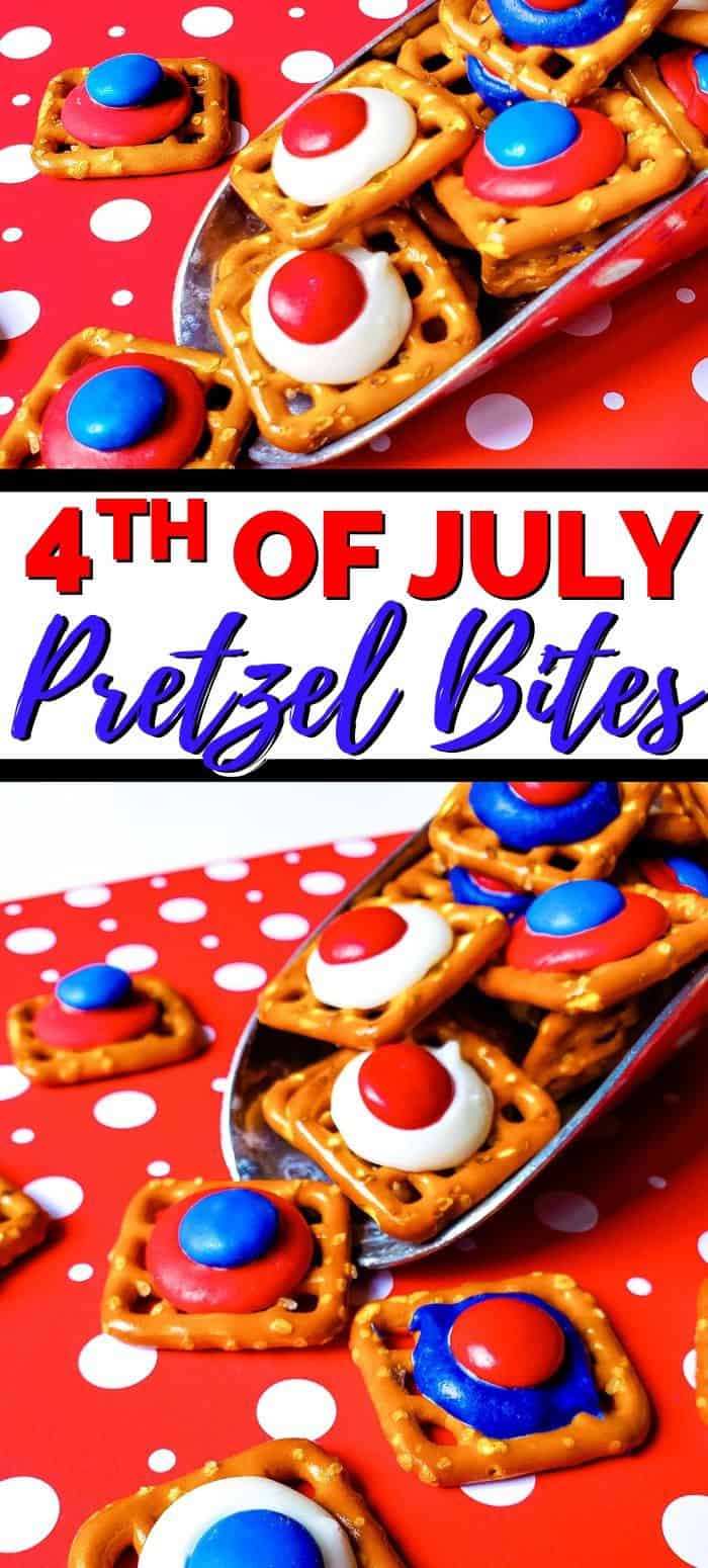 Easy 4th of July Pretzel Bites Snack {Just 3 Ingredients!}