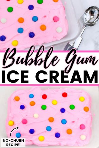 Bubble gum ice cream