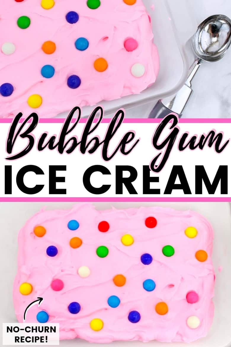 Bubble gum ice cream