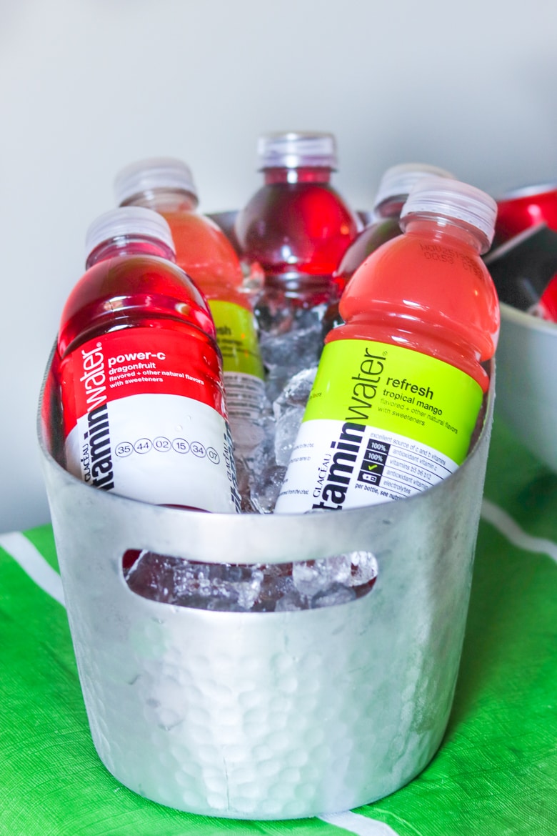 Vitamin Water on ice in beverage tub
