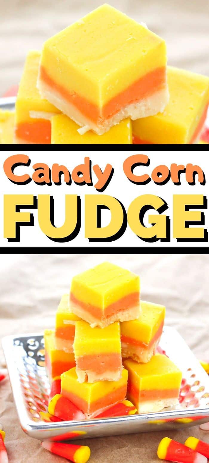 Candy Corn Fudge {Easy 4 Ingredient Halloween Treat!)