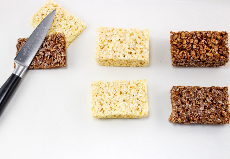 rice treats with 1/3 cut off