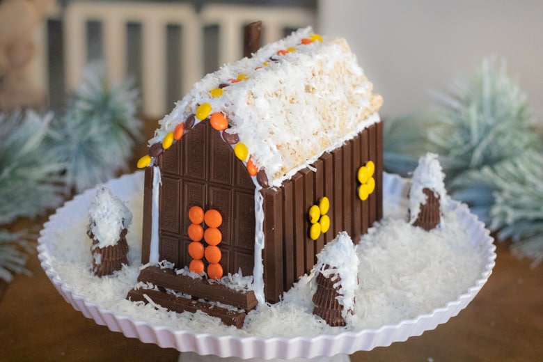 Candy Christmas House made of chocolate treats.