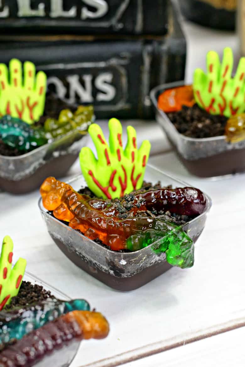 Zombie Dirt Pudding Cups - Together as Family