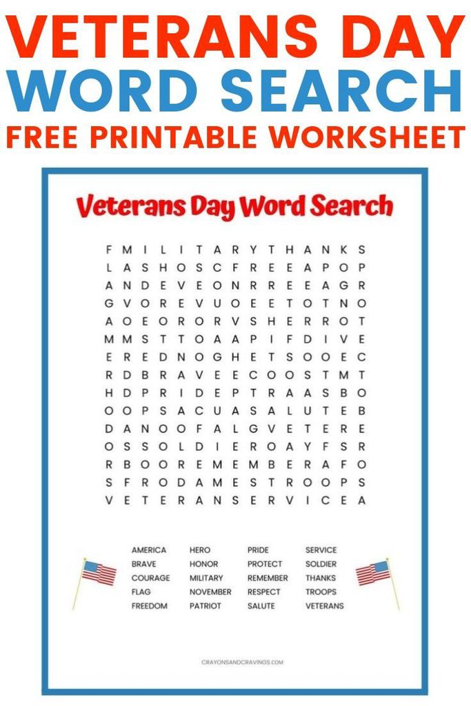 Word To Use For Veterans Day Printable