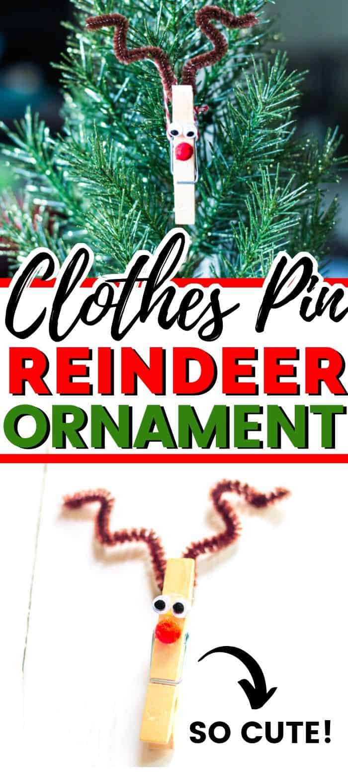 Clothes Pin Reindeer Ornament