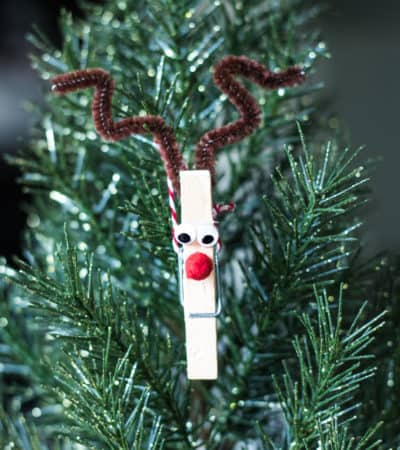 Clothespin reindeer Christmas ornaments