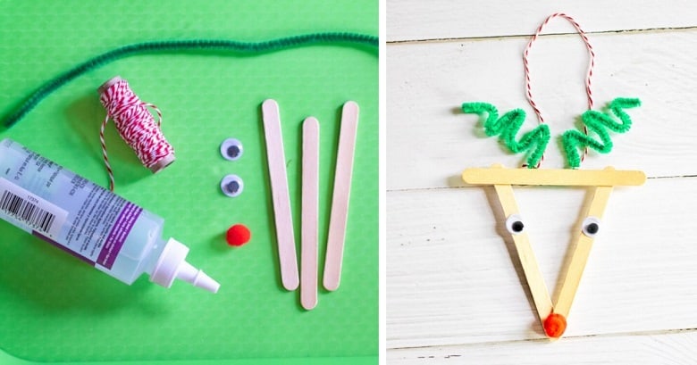 Popsicle Sticks Rudolph - Kids Christmas Craft - Craftionary