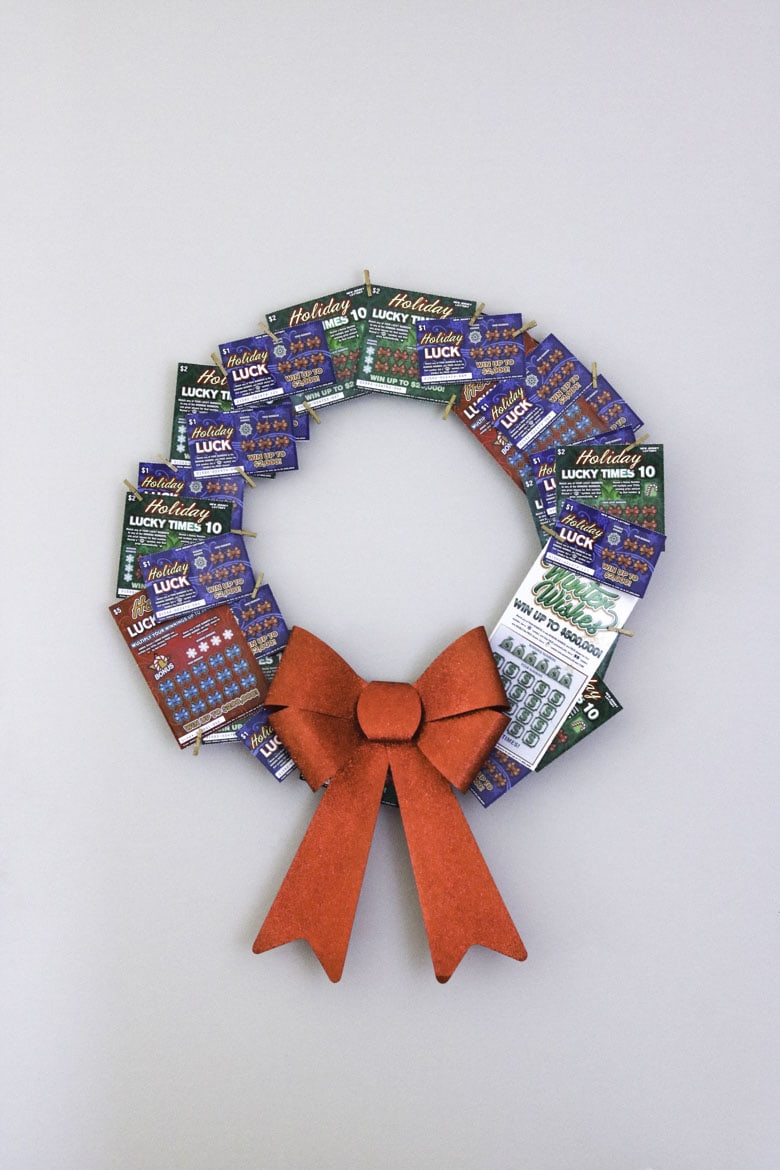 Scratch Off Lottery Ticket Wreath