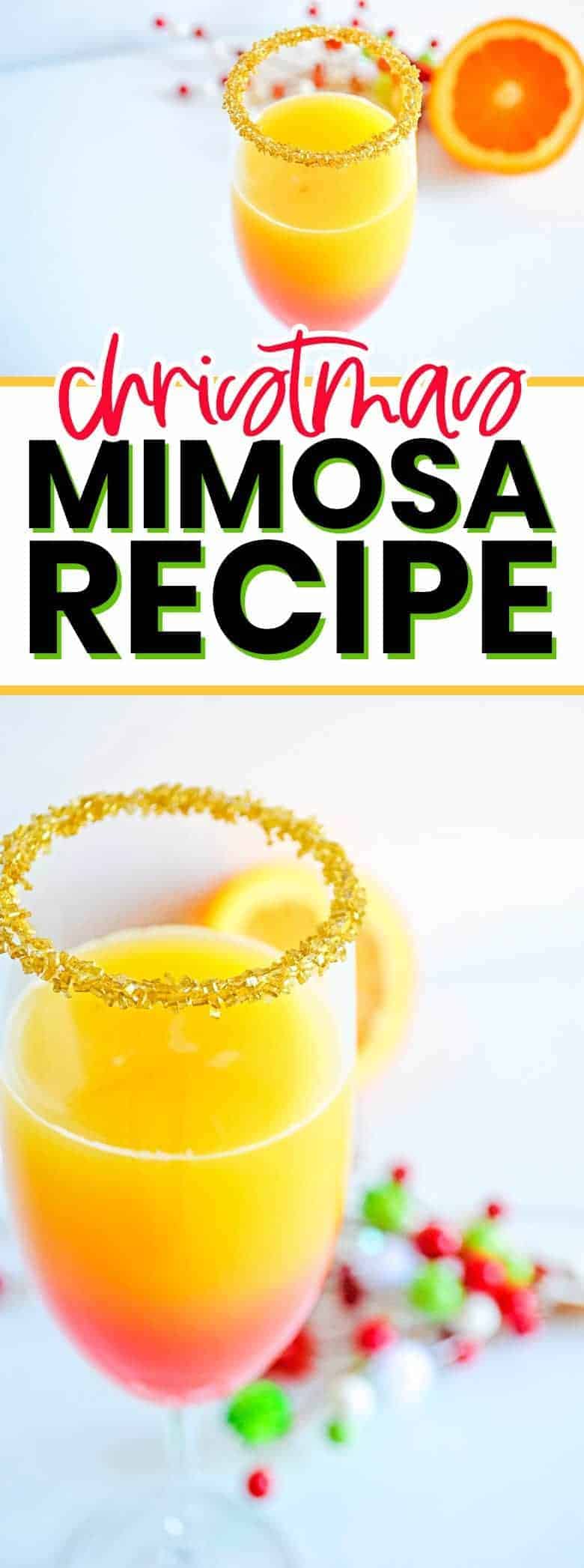 christmas mimosa recipe pinterest image