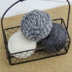 DIY wool dryer balls in basket