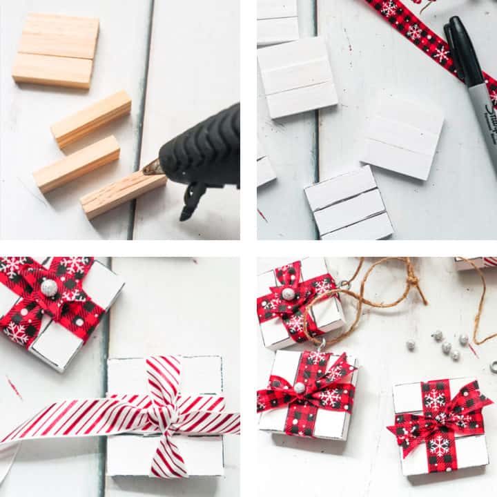 DIY Gift Box Ornament A Dollar Tree Christmas Ornament Craft