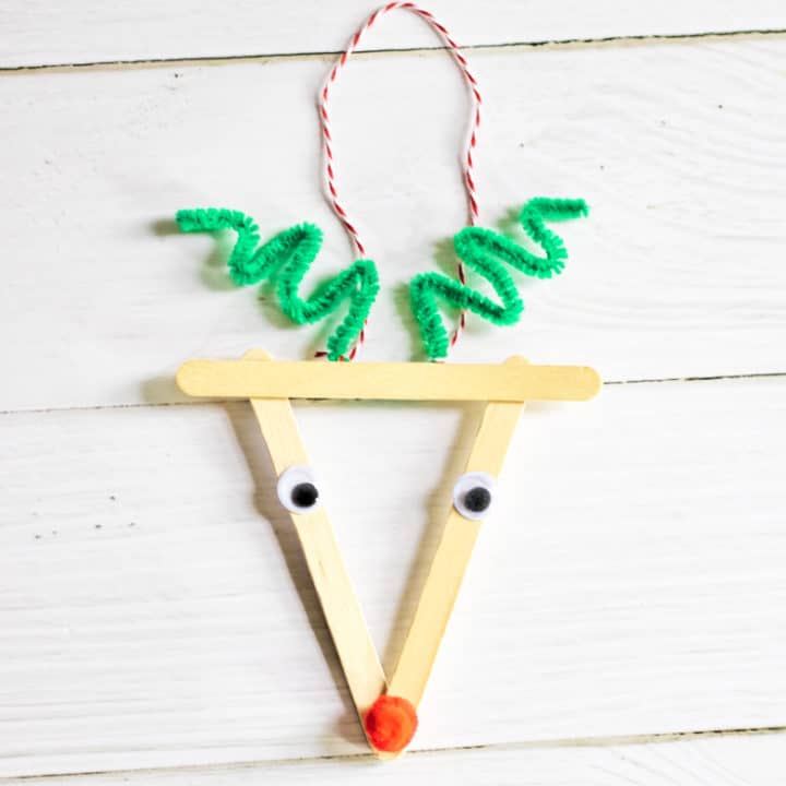 Download Reindeer Christmas Ornament With Popsicle Sticks Diy PSD Mockup Templates