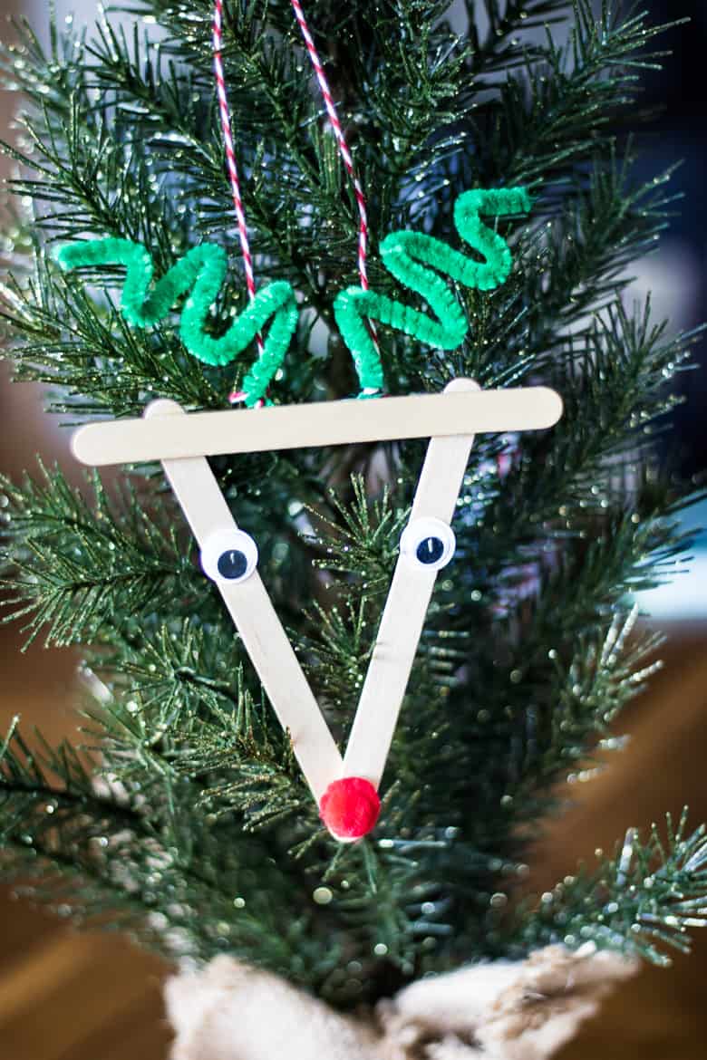 Reindeer Ornament Craft with Popsicle Sticks