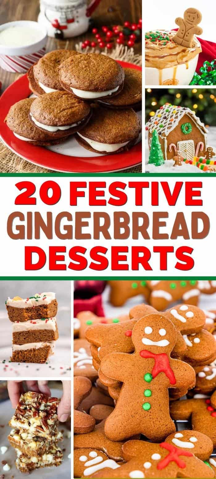 20 Festive Gingerbread Desserts pin.