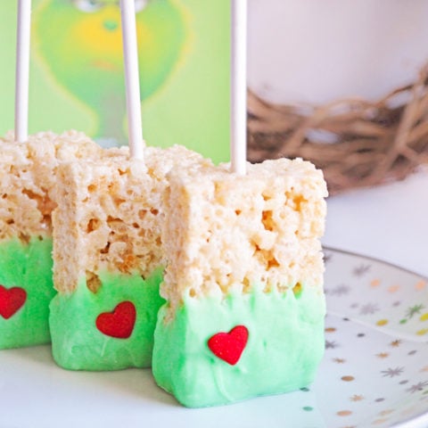 Grinch Rice Krispie Treats for Christmas