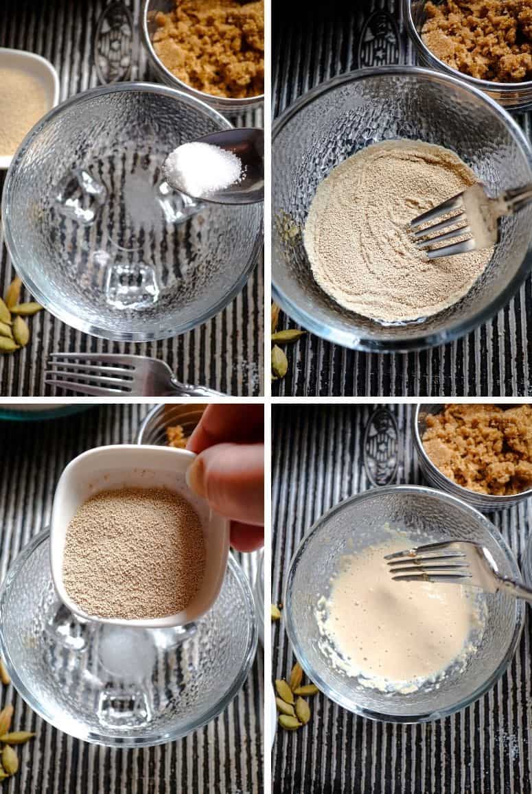 Add yeast to water and stir