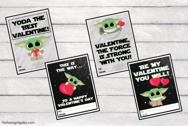 Baby Yoda Printable Valentines.