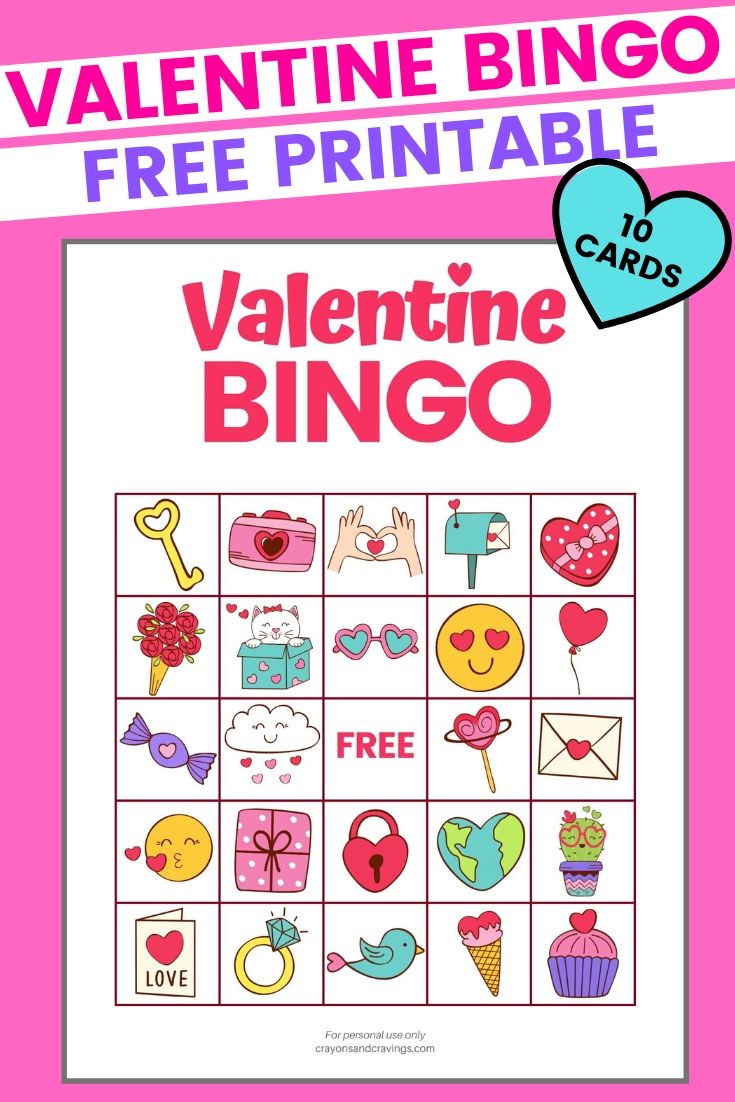 Valentine Bingo Free Printable Valentine S Day Game With 10 Cards