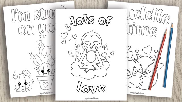 Valentine's Day coloring sheets.
