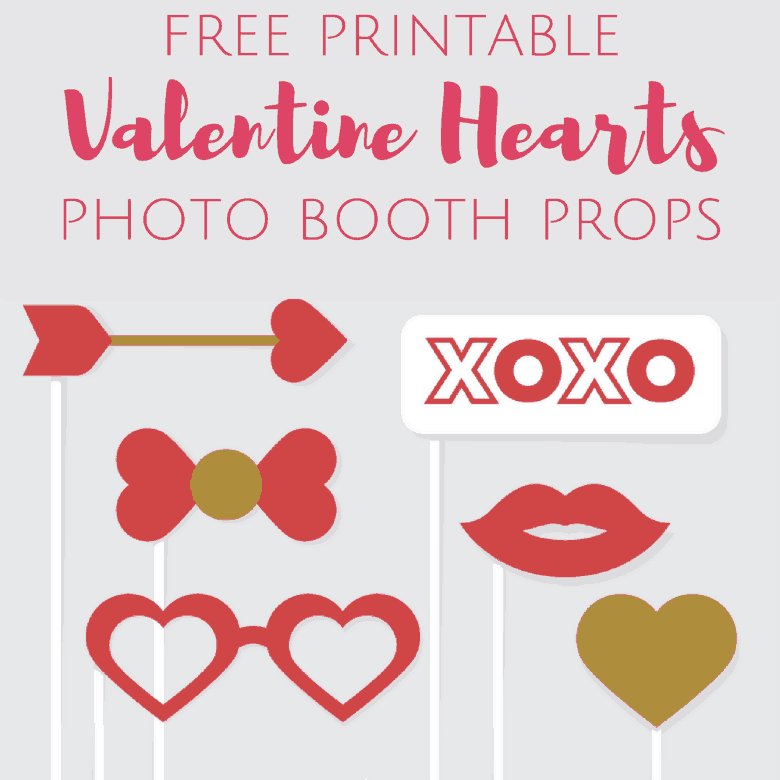 Printable Valentine's Day Photo Booth Props.
