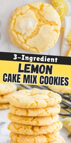 3-Ingredient Lemon Cake Mix Cookies pin.