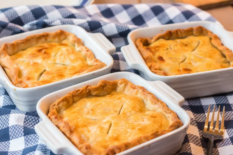 Individual Chicken Pot Pies Made with Pie Crust (Makes 3 ...