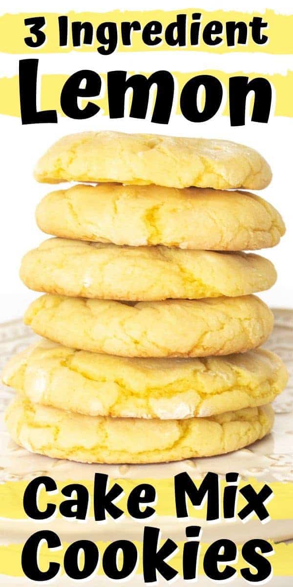 Easy Lemon Cake Mix Cookie Recipe Pin.