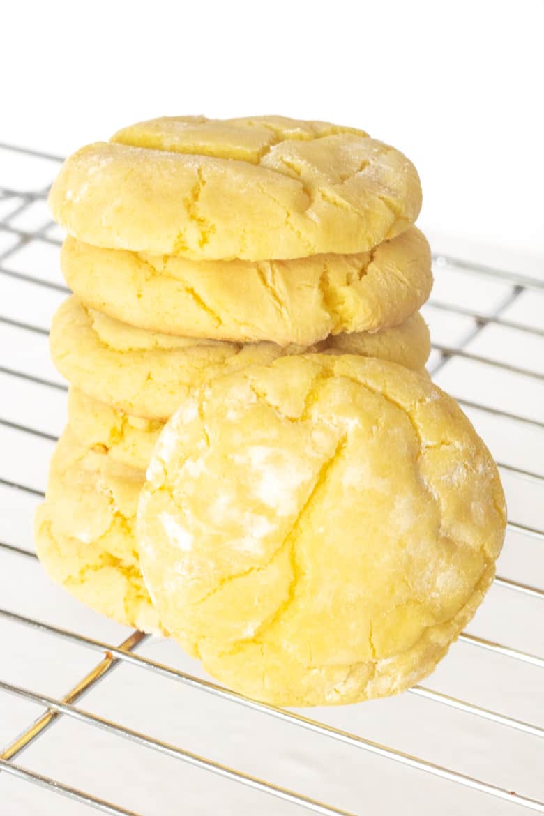 Lemon Crinkle Cookies with Cake Mix