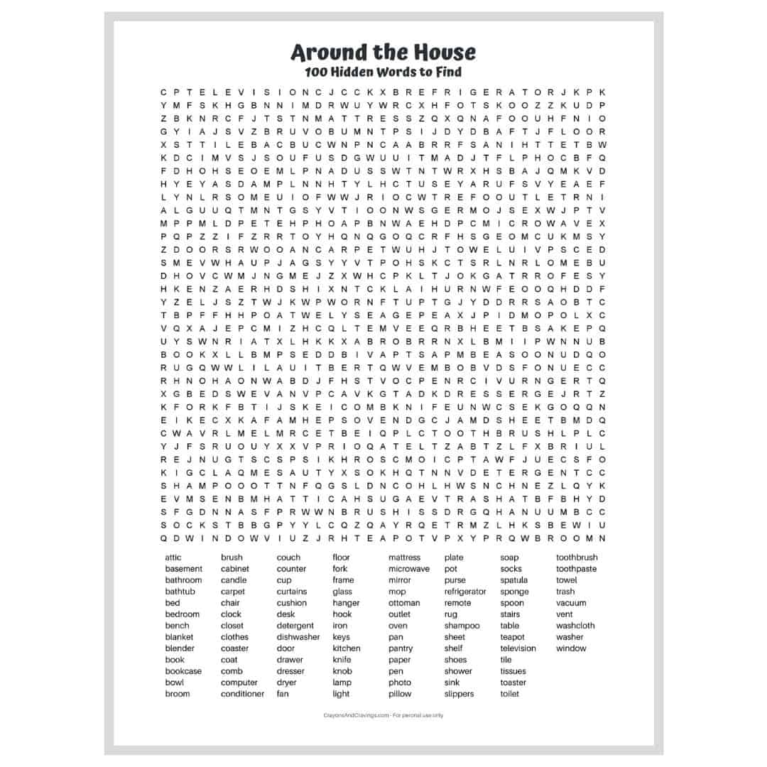 100 Word Word Search Free Printable